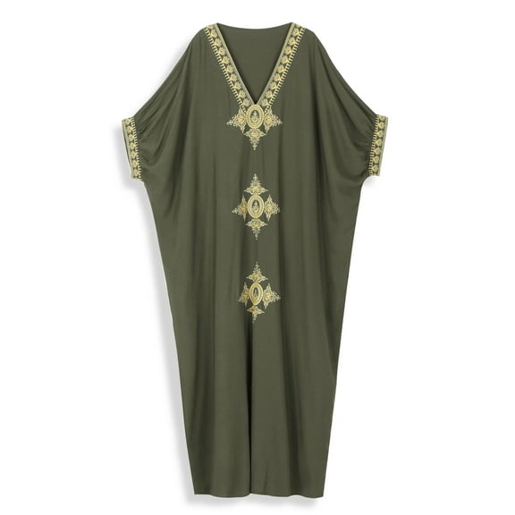 Edolynsa Beach Cover up for Swimsuit Women Turkish Robe Plus Size Loungewear Long Caftan Gown