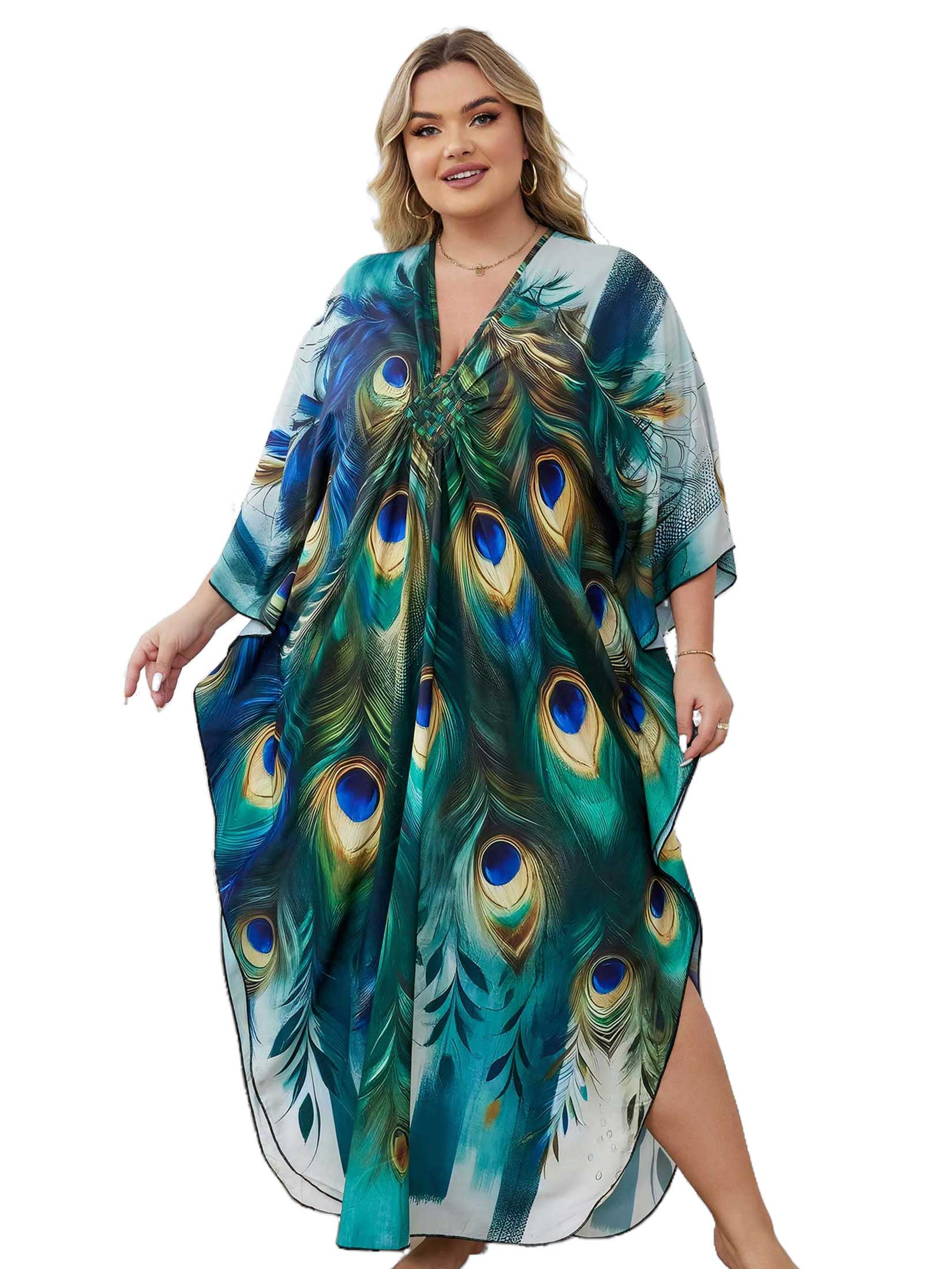 Edolynsa Caftans for Women Plus Size Swimwear Kaftan Cover up Maxi Beach Dresses Older Women Summer Outfits - Walmart Business Supplies Edolynsa Caftans for Women Plus Size Swimwear Kaftan Cover up Maxi Beach Dresses Older Women Summer Outfits - Walmart Business Supplies