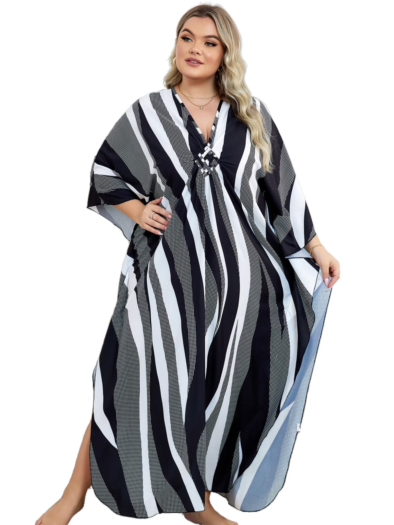 Edolynsa Caftans for Women Plus Size Swimwear Kaftan Cover up Maxi Beach  Dresses Older Women Summer Outfits - Walmart Business Supplies