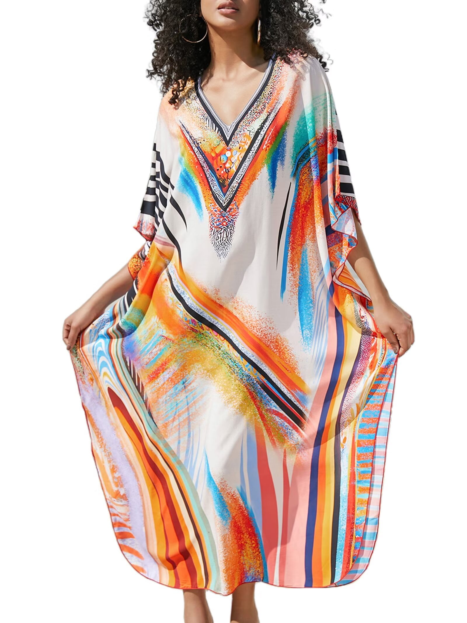 Edolynsa Kaftan Cover up for Women Fancy Plus Size Caftan Loungewear