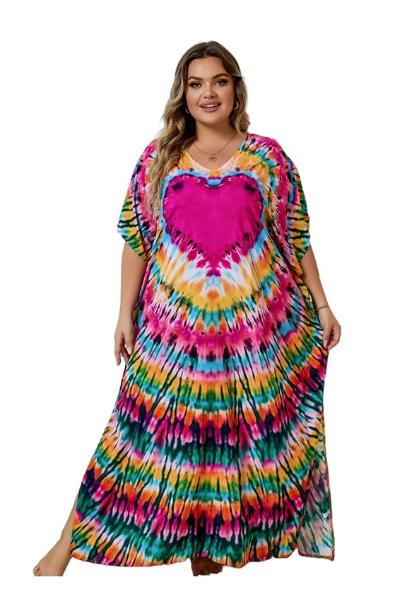 Plus Size Kaftan Dresses for Women Maxi Beach Dress Bathing Suit Cover up Lightweight Resort Wear Mumu Dress
