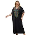 thumbnail image 1 of Edolynsa Plus Size Moroccan Kaftan Dress for Women Embroidery Caftan Tunic Maxi Beach Dresses Bathing Suit Cover up Sleepwear, 1 of 10