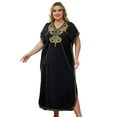 thumbnail image 1 of Edolynsa Plus Size Moroccan Kaftan Dress for Women Embroidery Caftan Tunic Maxi Beach Dresses Bathing Suit Cover up Sleepwear, 1 of 9