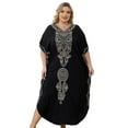 thumbnail image 1 of Edolynsa Plus Size Moroccan Kaftan Dress for Women Embroidery Caftan Tunic Maxi Beach Dresses Bathing Suit Cover up Sleepwear, 1 of 9