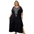 thumbnail image 1 of Edolynsa Plus Size Moroccan Kaftan Dress for Women Embroidery Caftan Tunic Maxi Beach Dresses Bathing Suit Cover up Sleepwear, 1 of 10