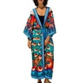 thumbnail image 1 of Edolynsa Printed Beach Kimono Cardigan Long Swimsuit Cover up Flowy Beachwear Summer Lightweight Jacker Vacation Outfis, 1 of 8