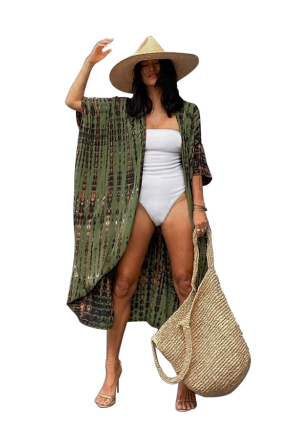 Swimwear Women 2022 Bikini Wrap Dress Elegant Summer Woman Clothes Plus Size Long Kimono Tunic Beach Wear Swim Suit Cover Up