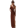 thumbnail image 1 of Edolynsa Women Halter Neck Knit Maxi Dress Backless Hollow Out Swimwear Coverup Crochet Sleeveless Long Beachwear Resort Wear, 1 of 10