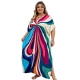 thumbnail image 1 of Edolynsa Women Long Caftan Plus Size Dress Beach Cover Ups Loose Kaftan Loungewear Casual mumu Dresses Resort Outfits, 1 of 8