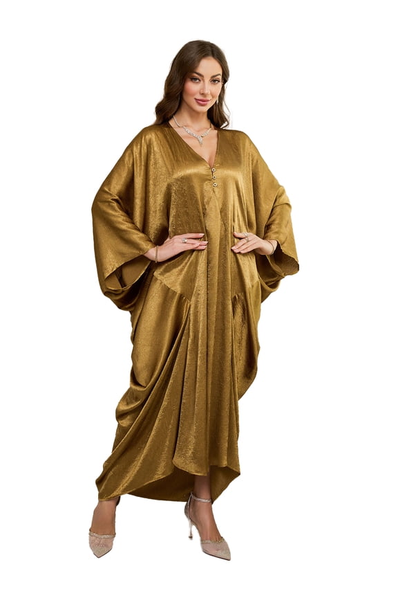Women Print Kaftan Cover up Casual Summer Dress Plus Size Cafan Loungewear Maxi Beachwear Long Resort Outfits