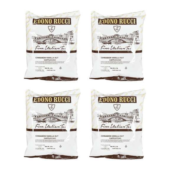 Edono Rucci Cinnamon Vanilla Nut Powdered Cappuccino Mix, 4 Bags( 2 lbs each)