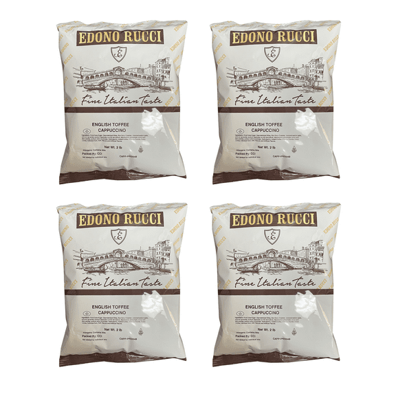 Edono Rucci English Toffee Cappuccino Mix, 4 Bags (2 lb each)