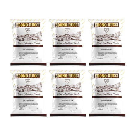 Edono Rucci Hot Chocolate Mix, Rich & Chocolaty, 6 x 2lb Bags