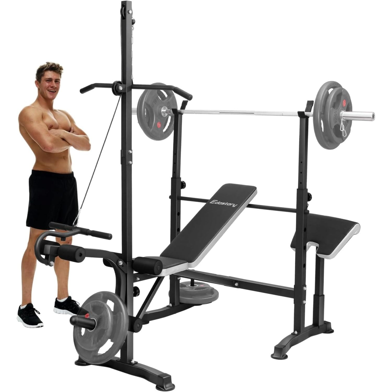 Edostory Olympic adjustable Weight Bench Set, Workout Equipment for ...