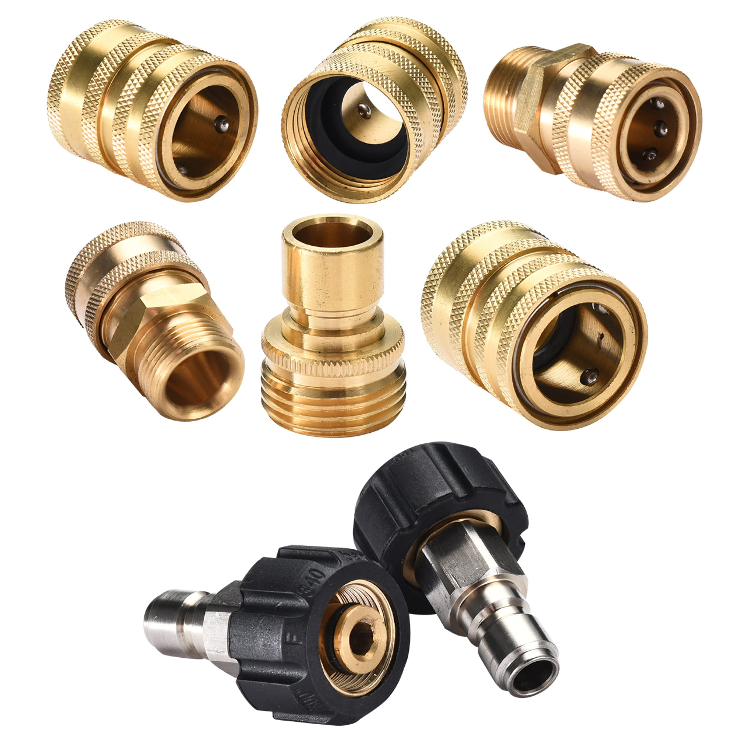 Edou Direct Pressure Washer Adapter Accessories Set Brass Stainless