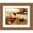 thumbnail image 1 of Edouard Debat Ponsan 2x Matted 24x20 Gold Ornate Framed Art Print 'La Gitane A La Toilette', 1 of 2