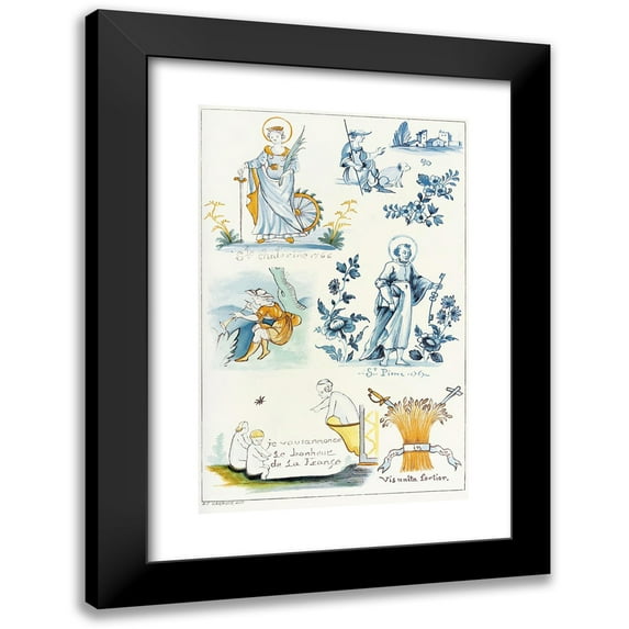 Edouard Garnier 11x14 Black Modern Framed Museum Art Print Titled - Dictionary of Ceramics Pl.13 (1893)