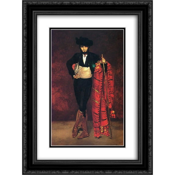 Edouard Manet 2x Matted 18x24 Black Ornate Framed Art Print 'Young man in the costume of a majo'