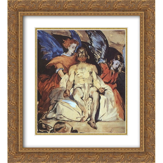 Edouard Manet 2x Matted 20x22 Gold Ornate Framed Art Print 'Christ with Angels'