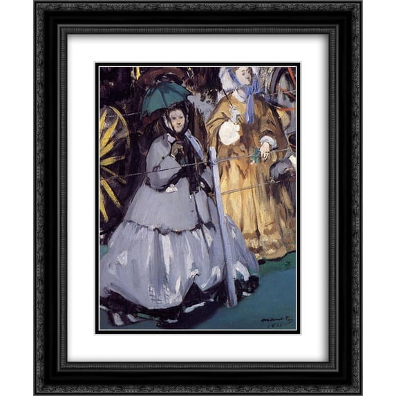 Edouard Manet 2x Matted 20x24 Black Ornate Framed Art Print 'Women at the Races'