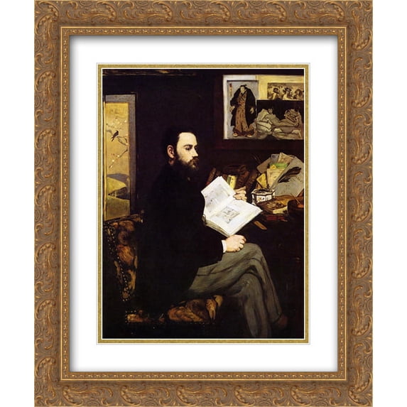 Edouard Manet 2x Matted 20x24 Gold Ornate Framed Art Print 'Portrait of Emile Zola'