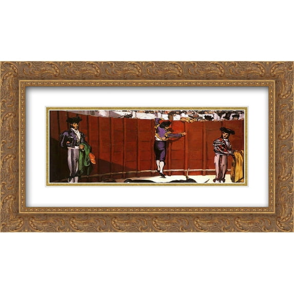 Edouard Manet 2x Matted 24x14 Gold Ornate Framed Art Print 'The Bullfight'