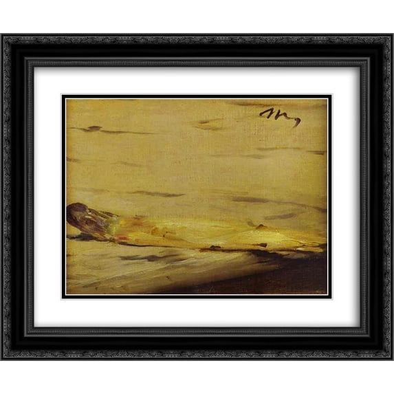 Edouard Manet 2x Matted 24x20 Black Ornate Framed Art Print 'Asparagus'