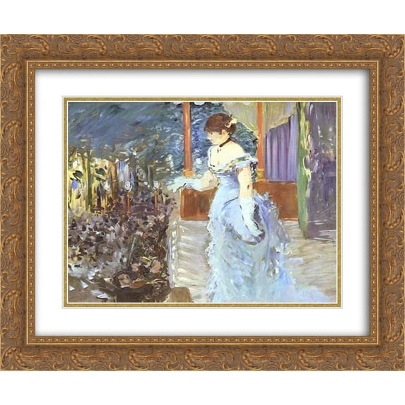 Edouard Manet 2x Matted 24x20 Gold Ornate Framed Art Print 'Singer at a Cafe-Concert'
