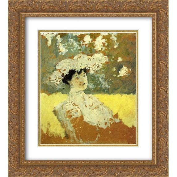 Edouard Vuillard 2x Matted 20x22 Gold Ornate Framed Art Print 'Woman with a Hat'