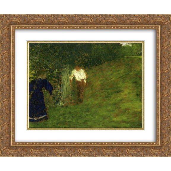 Edouard Vuillard 2x Matted 24x20 Gold Ornate Framed Art Print 'Man and Woman beneath a Tree'