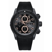 Edox CO-1 Automatic Chronograph Gray Carbon Black Dial Black Rubber Strap Day/Date Divers Mens Watch 01125-CCN-NR
