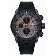 Edox CO-1 Automatic Chronograph Gray Carbon Gray Dial Black Rubber Strap Day/Date Divers Mens Watch 01125-CCN-GNO