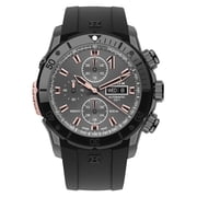 Edox CO-1 Automatic Chronograph Gray PVD Gray Dial Black Rubber Strap Day/Date Divers Mens Watch 01128-37GNRCA-GNR