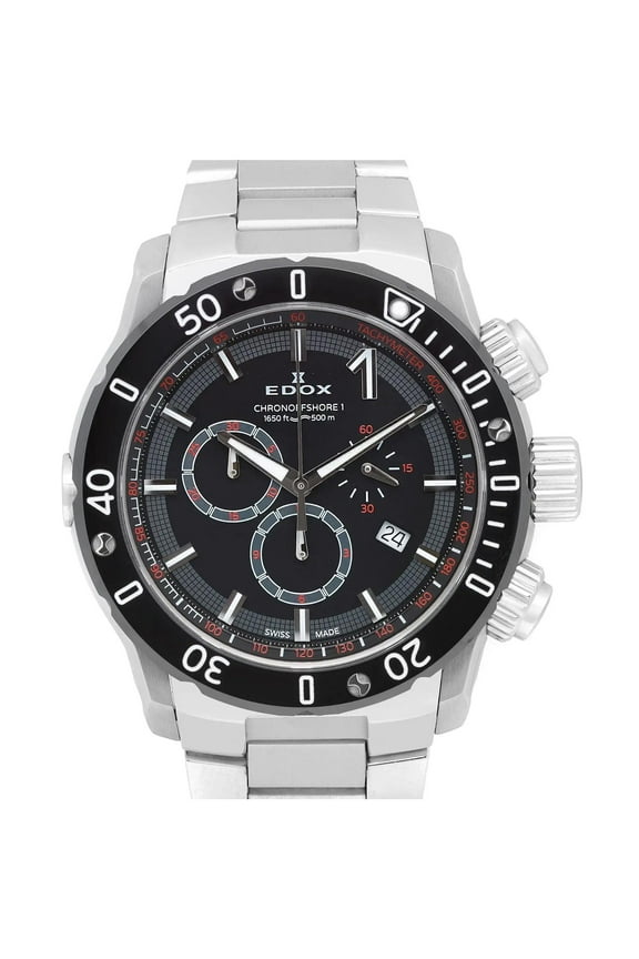 Chronoffshore-1 Chronograph Steel Black Dial Quartz Men Watch 10221 3M NIN