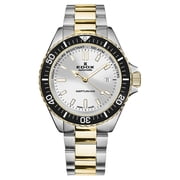 Edox Neptunian Automatic Two-Tone Stainless Steel Silver Dial Date Divers Mens Watch 80120-357JM-AID