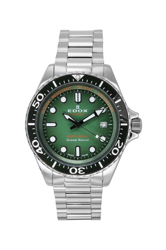 Neptunian Grande Reserve Date Green Dial Automatic Diver's 80801 3VM VDN 300M Men's Watch