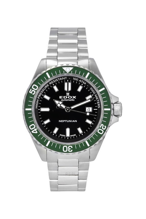 Neptunian Stainless Steel Black Dial Automatic Diver's 80120 3VM NIN 1000M Men's Watch