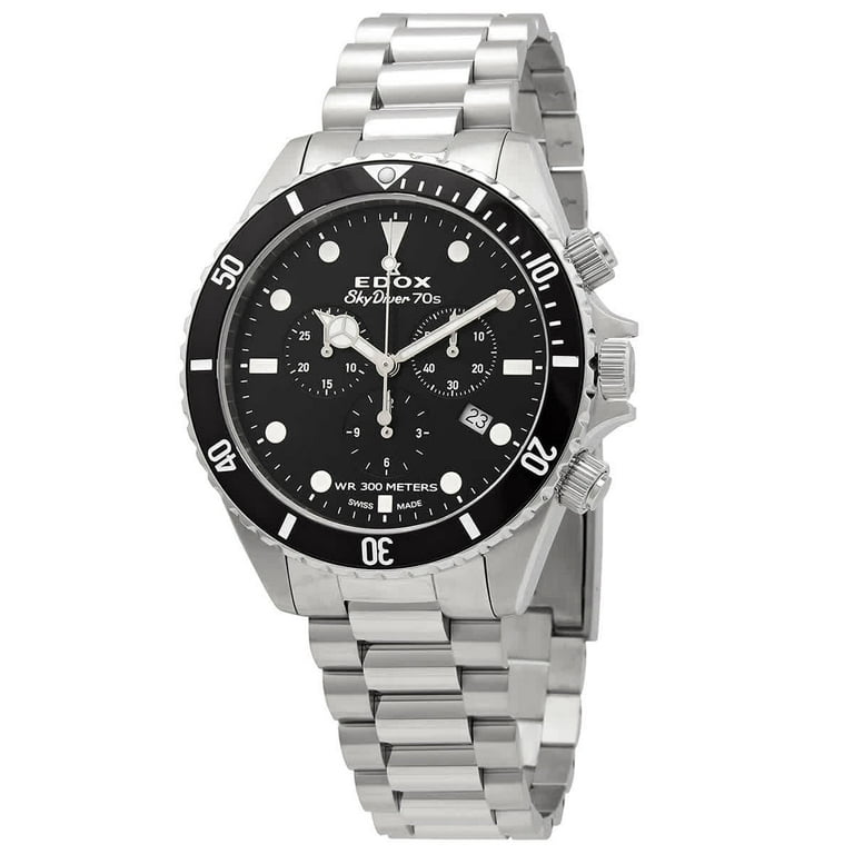 Edox SkyDiver Chronograph Quartz Black Dial Men s Watch 10238 3NM