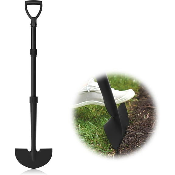 Edr Lawn Tool, Manual Half Moon for Garden Border, Hand Edging Tool with D-Grip, 41-inch Long Handle Grass, Sidewalk, Yard