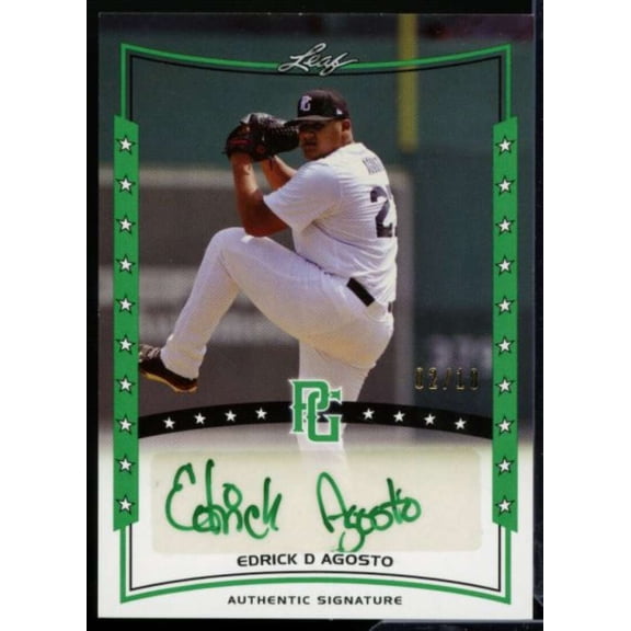 Edrick Agosto Rookie 2014 Leaf Perfect Game Showcase Autographs Green #AEDA