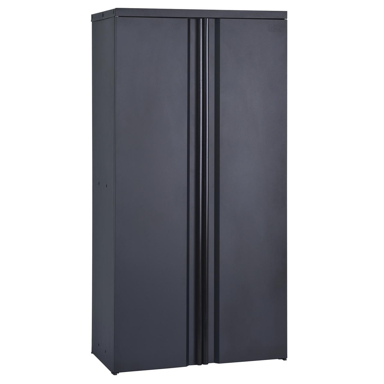 Edsal Lightweight Aluminum Freestanding Tall Garage Storage Cabinet, Black