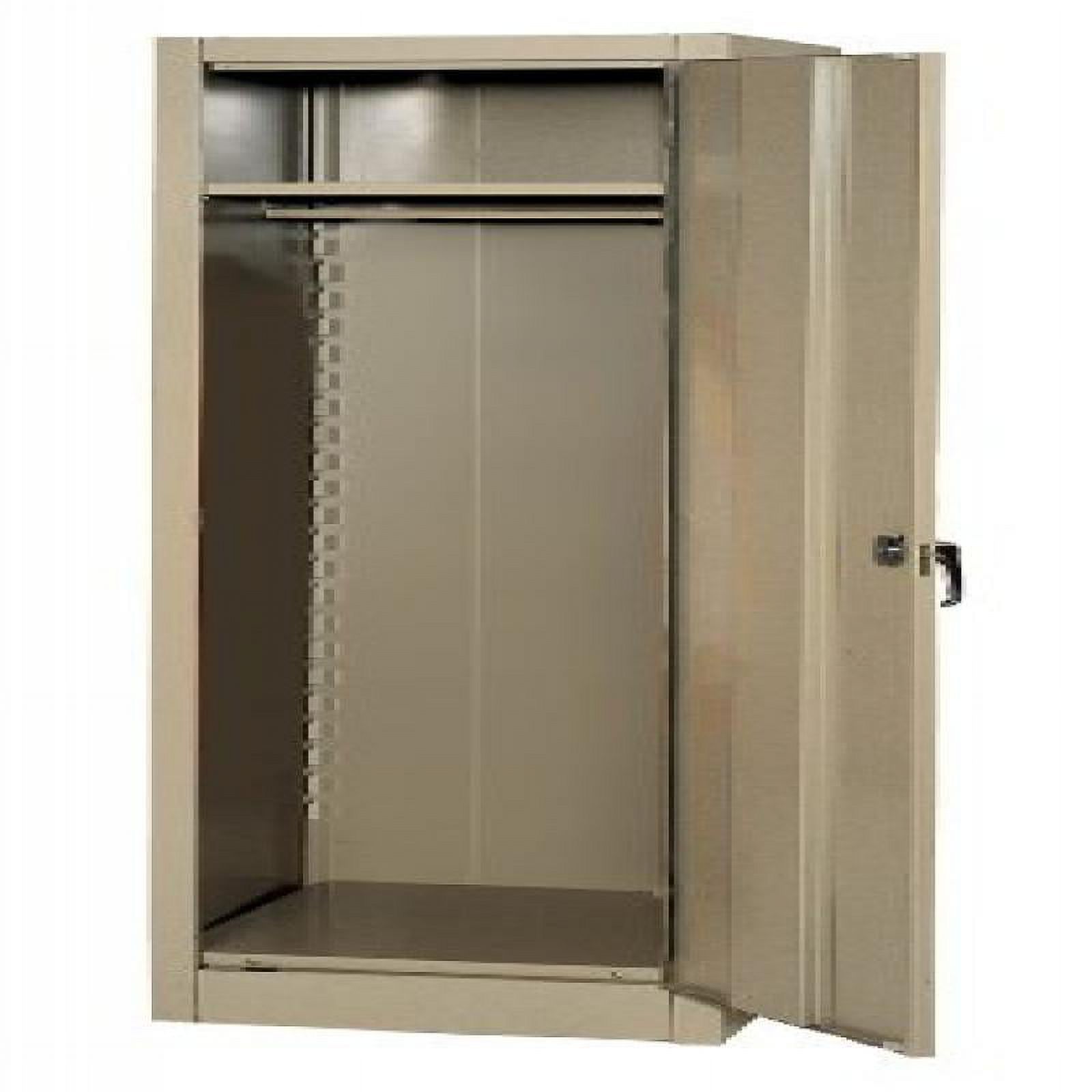 Edsal 6603TN Tan Steel Wardrobe, Single Door, Adjustable Shelf, 66