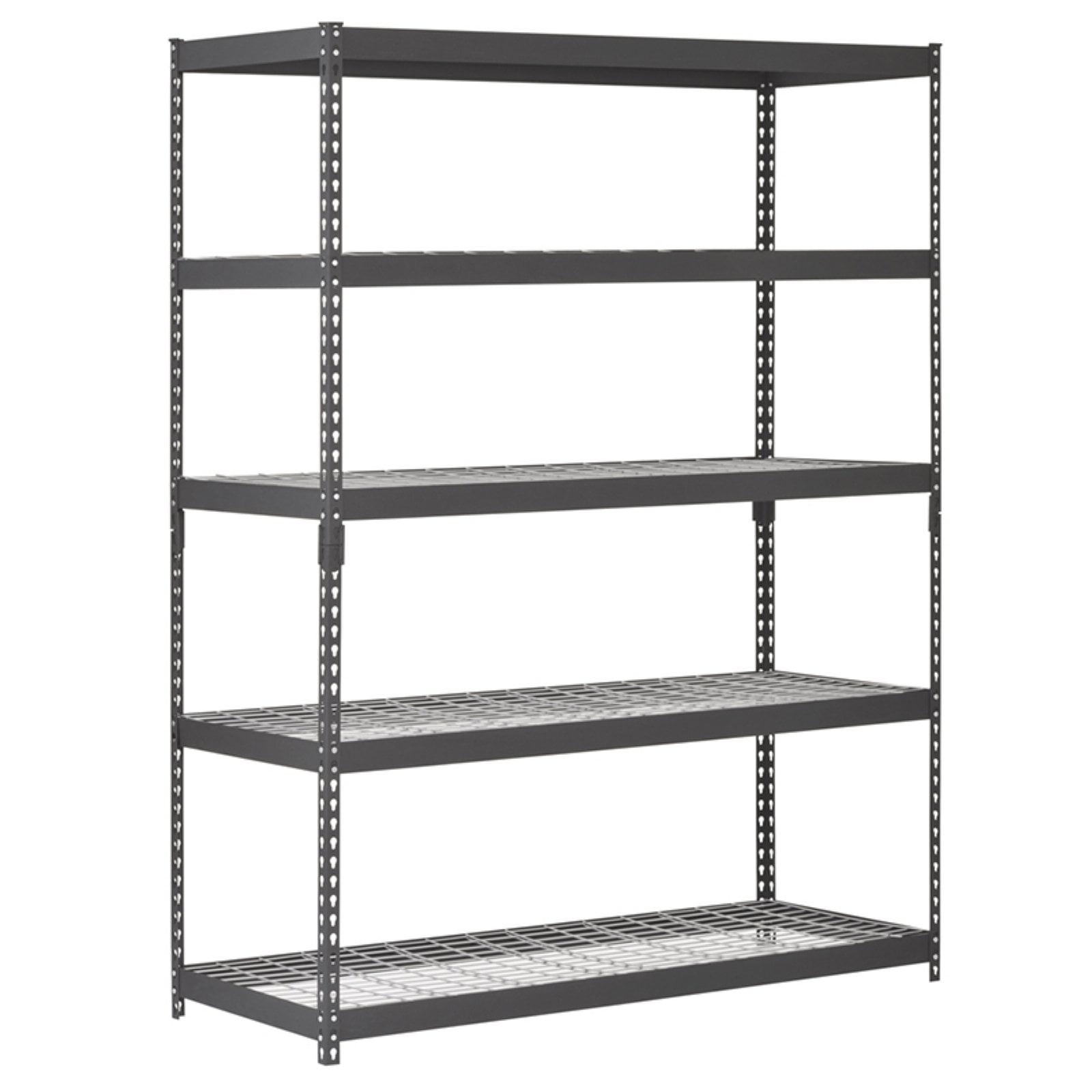 Edsal HeavyDuty 60"W x 24"D x 78"H 5Shelf Steel Freestanding Shelves, Black