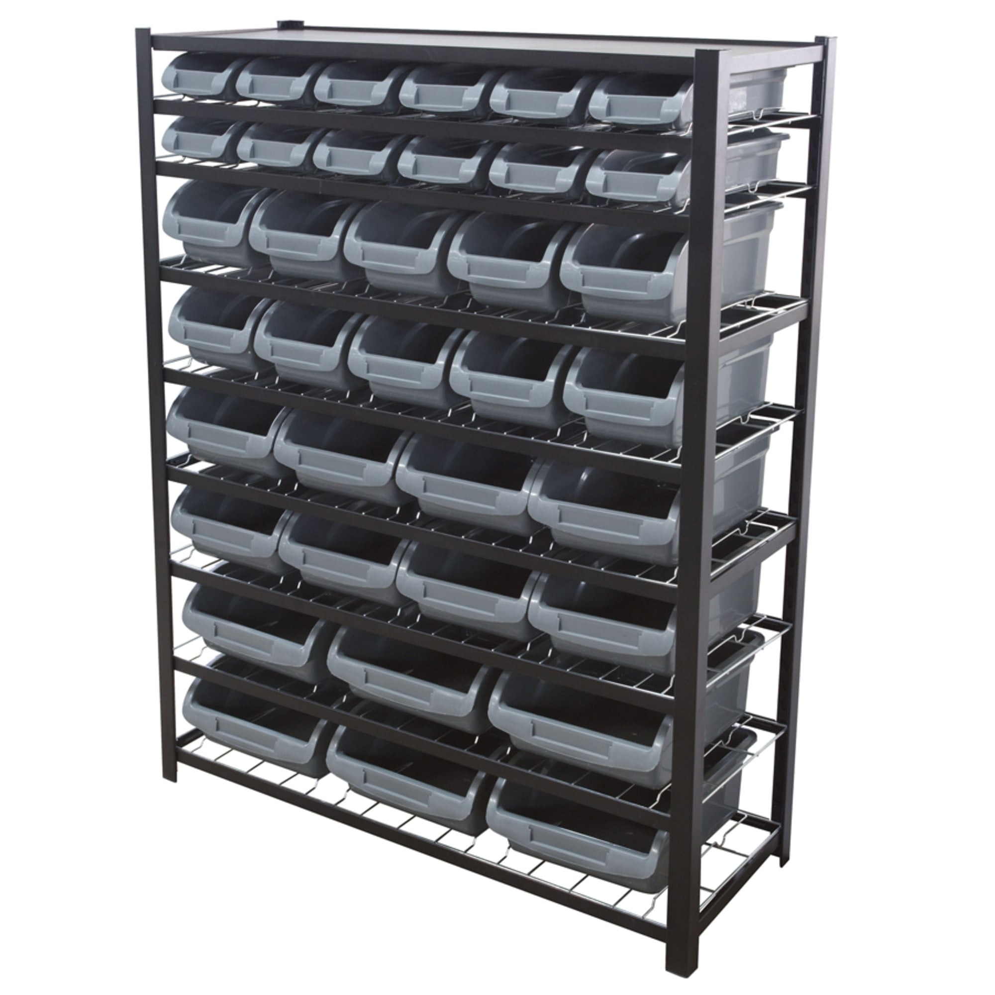 Edsal Bin Storage Rack 36 Bins 57 H x 44 W x 16 D Black - Walmart.com