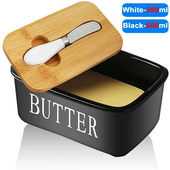 Butter Dish, Butter Keeper Butter Dish with Lid and Knife, Large Butter Dish,Butter Keeper, Butter Storage（600ML)