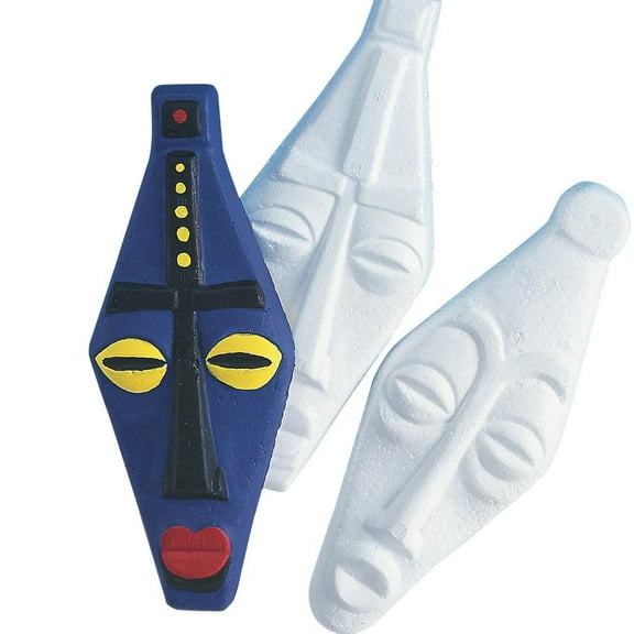 EduCraft African Mask Plaques Craft Kit (Pack of 24)