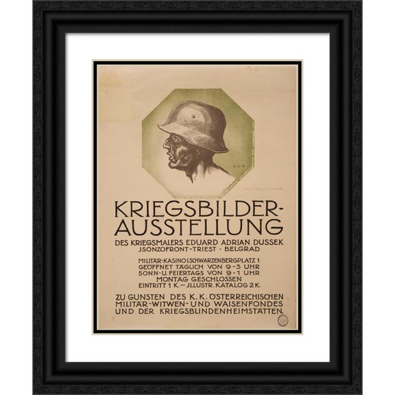 Eduard Adrian Dussek 19x24 Black Ornate Framed Double Matted Museum Art Print Titled: War Picture Exhibition (1918)