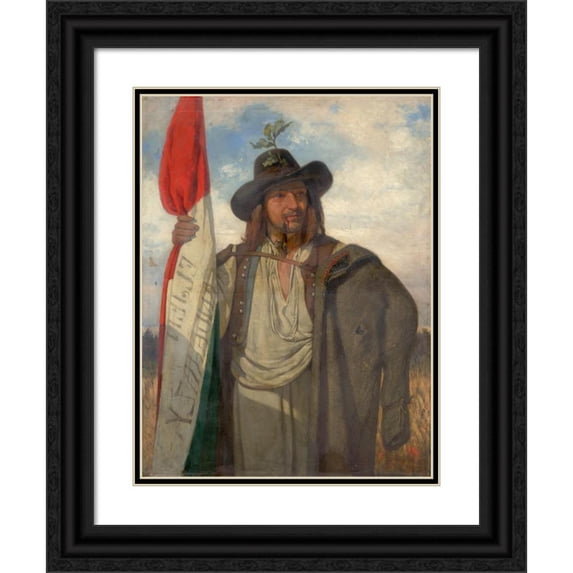 Eduard Gehbe 12x14 Black Ornate Wood Framed Double Matted Museum Art Print Titled: Before the Elections (1877)