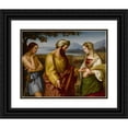 thumbnail image 1 of Eduard Holbein 18x15 Black Ornate Wood Framed Double Matted Museum Art Print Titled - Ruth and Boaz (1830), 1 of 5