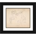 thumbnail image 1 of Eduard Julius Friedrich Bendemann 14x12 Black Ornate Wood Framed Double Matted Museum Art Print Titled: Studies of Men (1811-89), 1 of 5